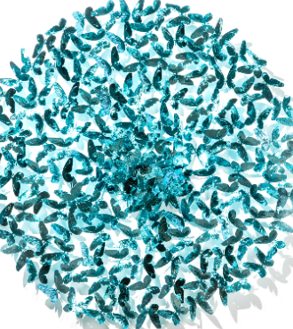 Circle of Life - aqua - wall sculpture - 63 in